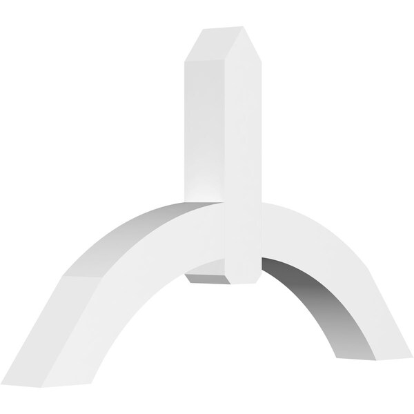 Ekena Millwork Archdale Architectural Grade PVC Gable Bracket, 60"W x 37 1/2"H x 6"D x 6"F, 15/12 Pitch GBP060X38X0606ARC00 - main
